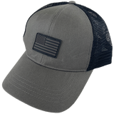 Trucker Hat Black/Gray with US Flag