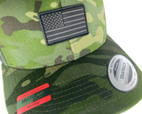 Trucker Hat Multicam Tropic Camo with US Flag