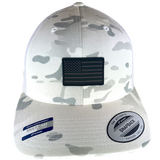 Trucker Hat Multicam Alpine Camo with US Flag