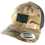 Trucker Hat Multicam Arid Camo with US Flag