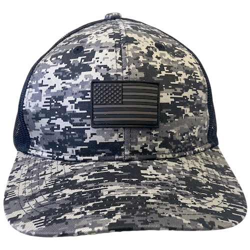 Digital camo hat with online american flag