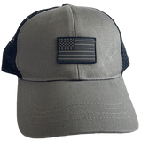 Trucker Hat Black/Gray with US Flag